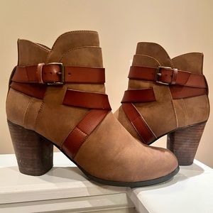 Madden "Driftt" brown strappy ankle boots
